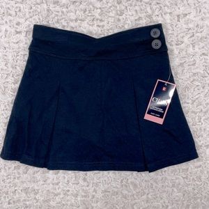 NWT Girls Size 6 School Uniform Skirt/Skort - Chaps, Navy, Knit, Built-in Shorts